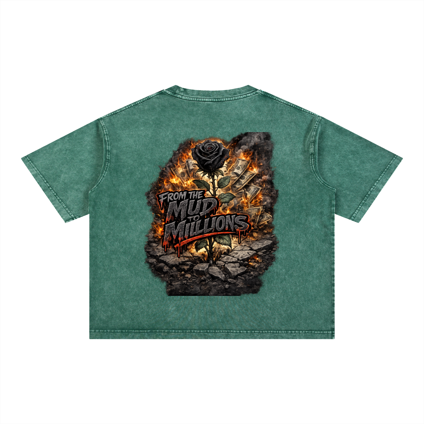 M2M Mineral Wash Boxy Cotton T-Shirt