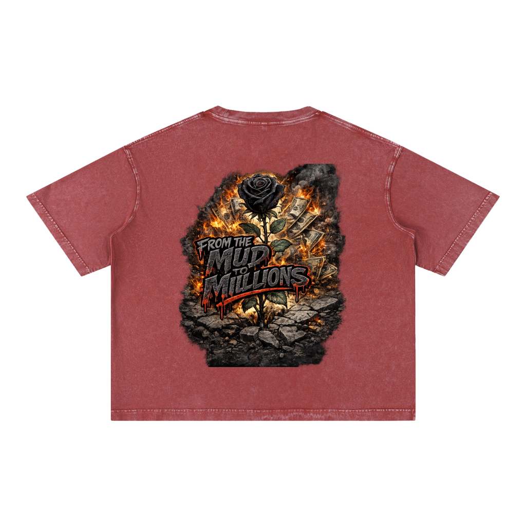 M2M Mineral Wash Boxy Cotton T-Shirt