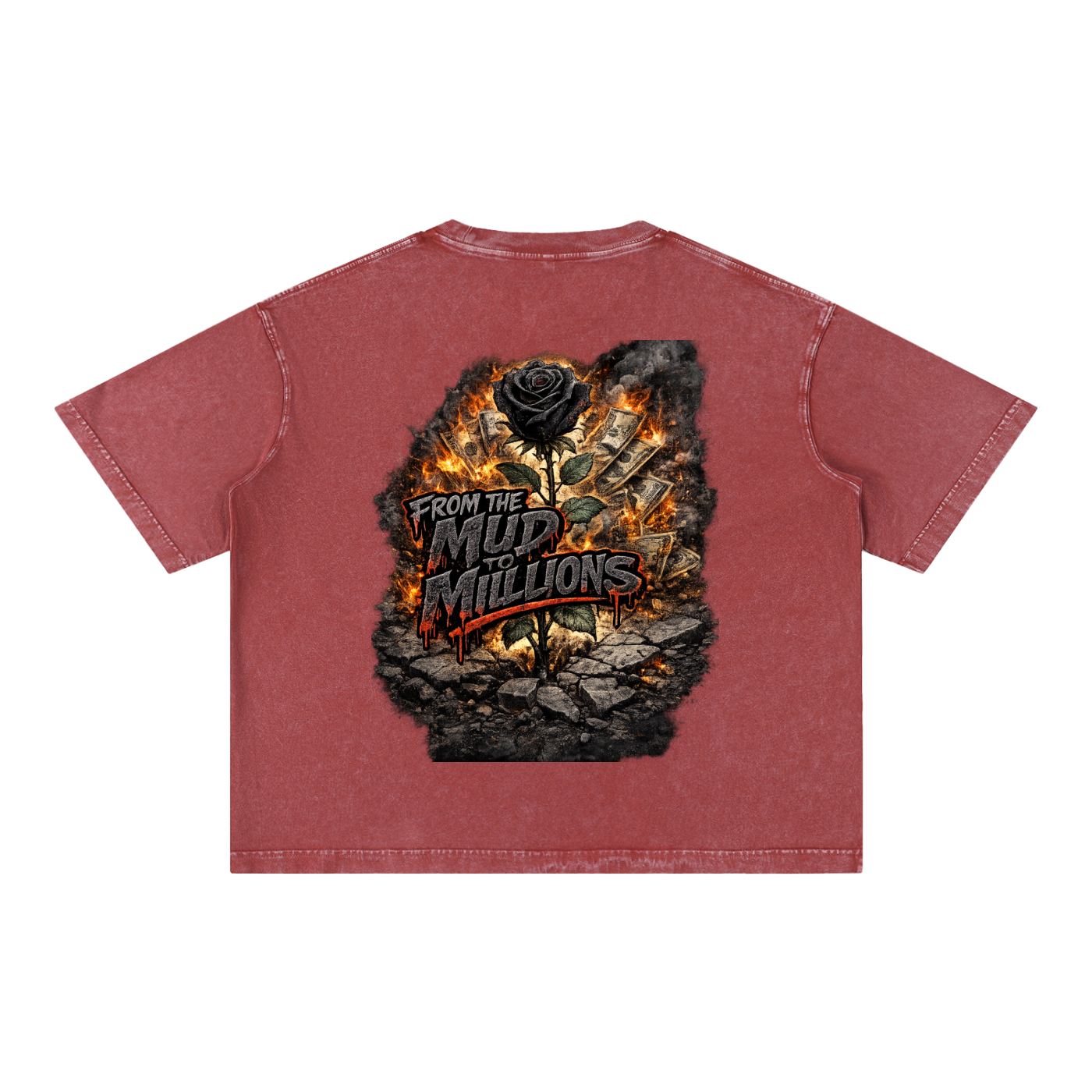 M2M Mineral Wash Boxy Cotton T-Shirt