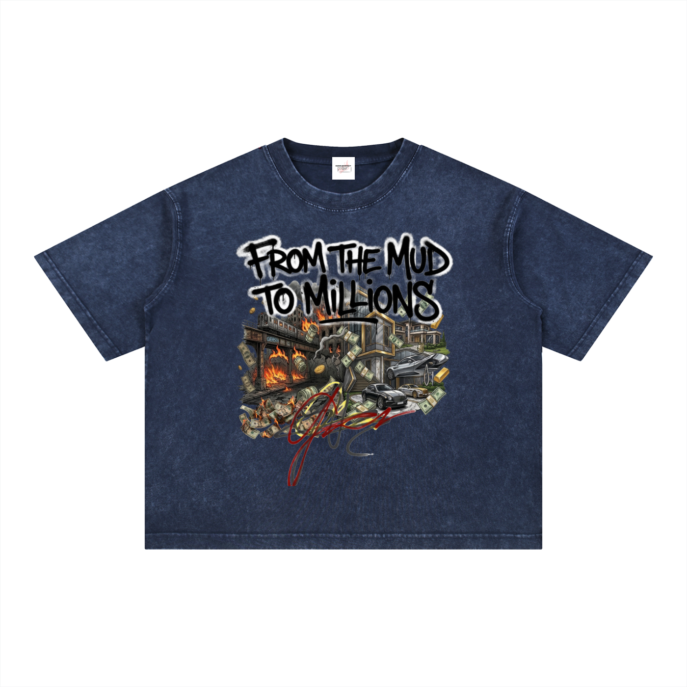 M2M Mineral Wash Boxy Cotton T-Shirt