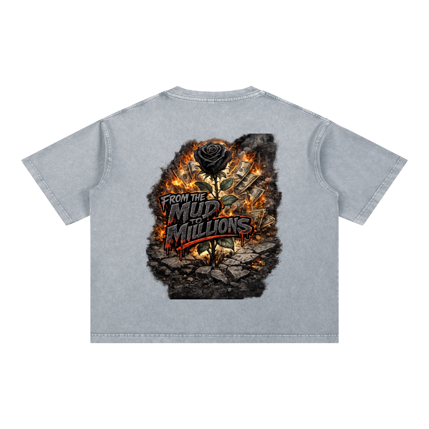M2M Mineral Wash Boxy Cotton T-Shirt
