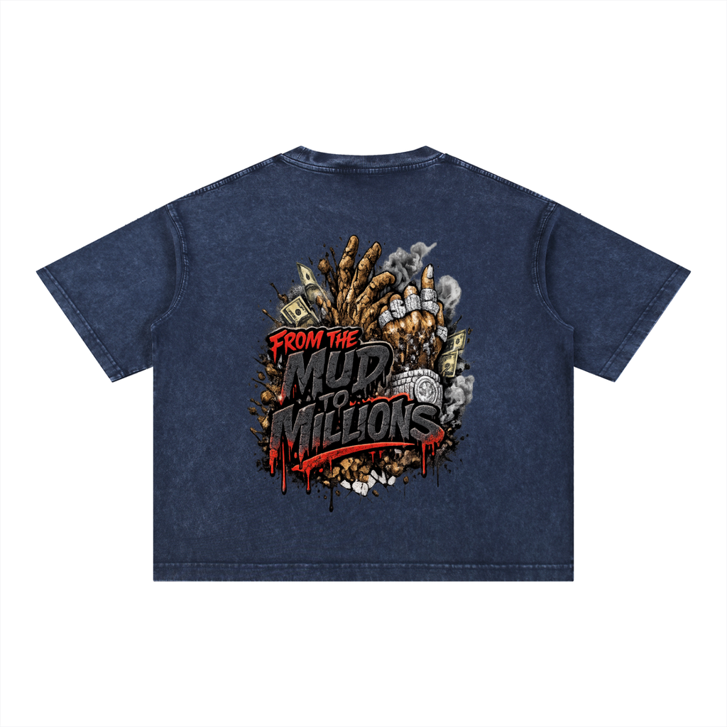 M2M Mineral Wash Boxy Cotton T-Shirt