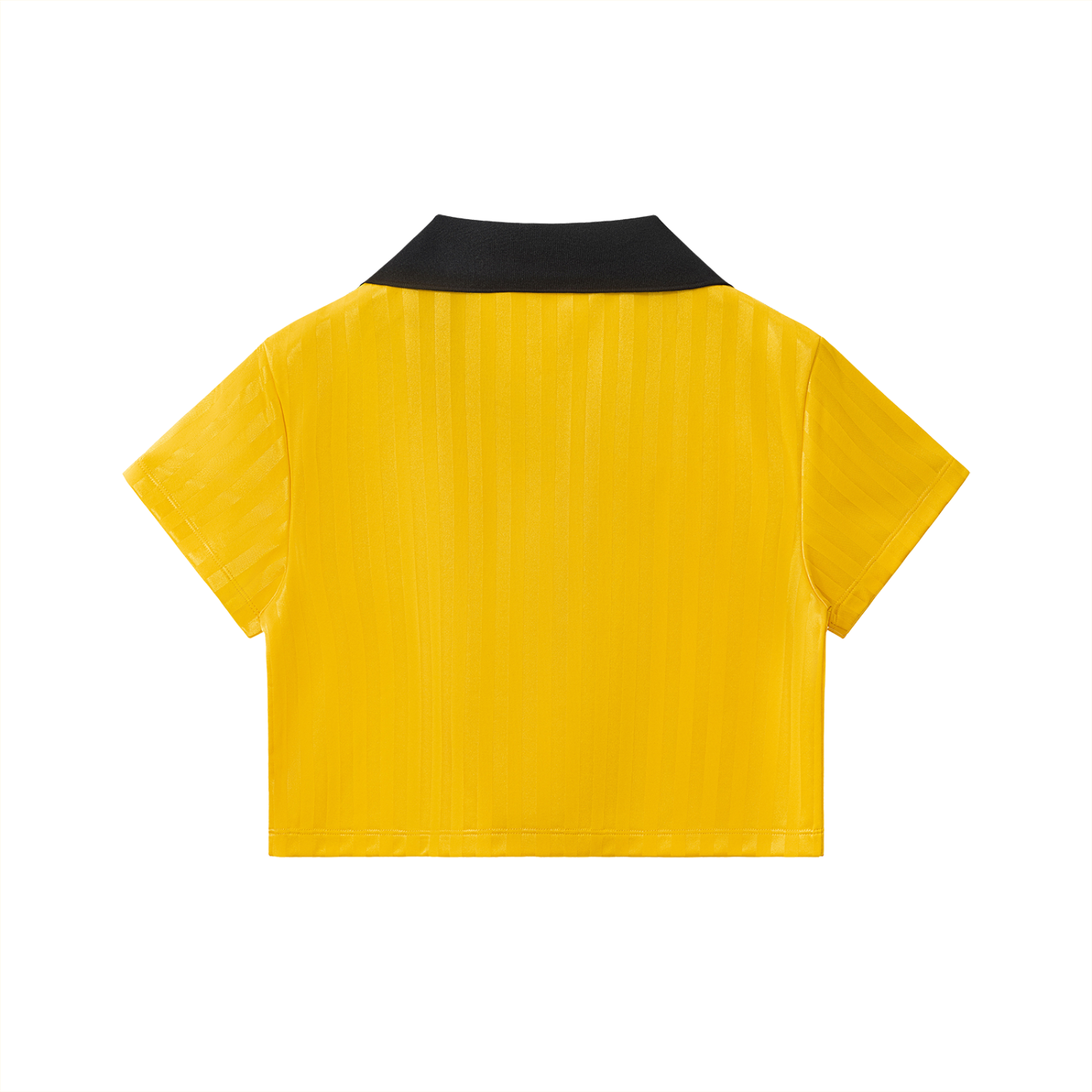 IM RICH BITCH - Contrast Collar Striped Cropped Jersey
