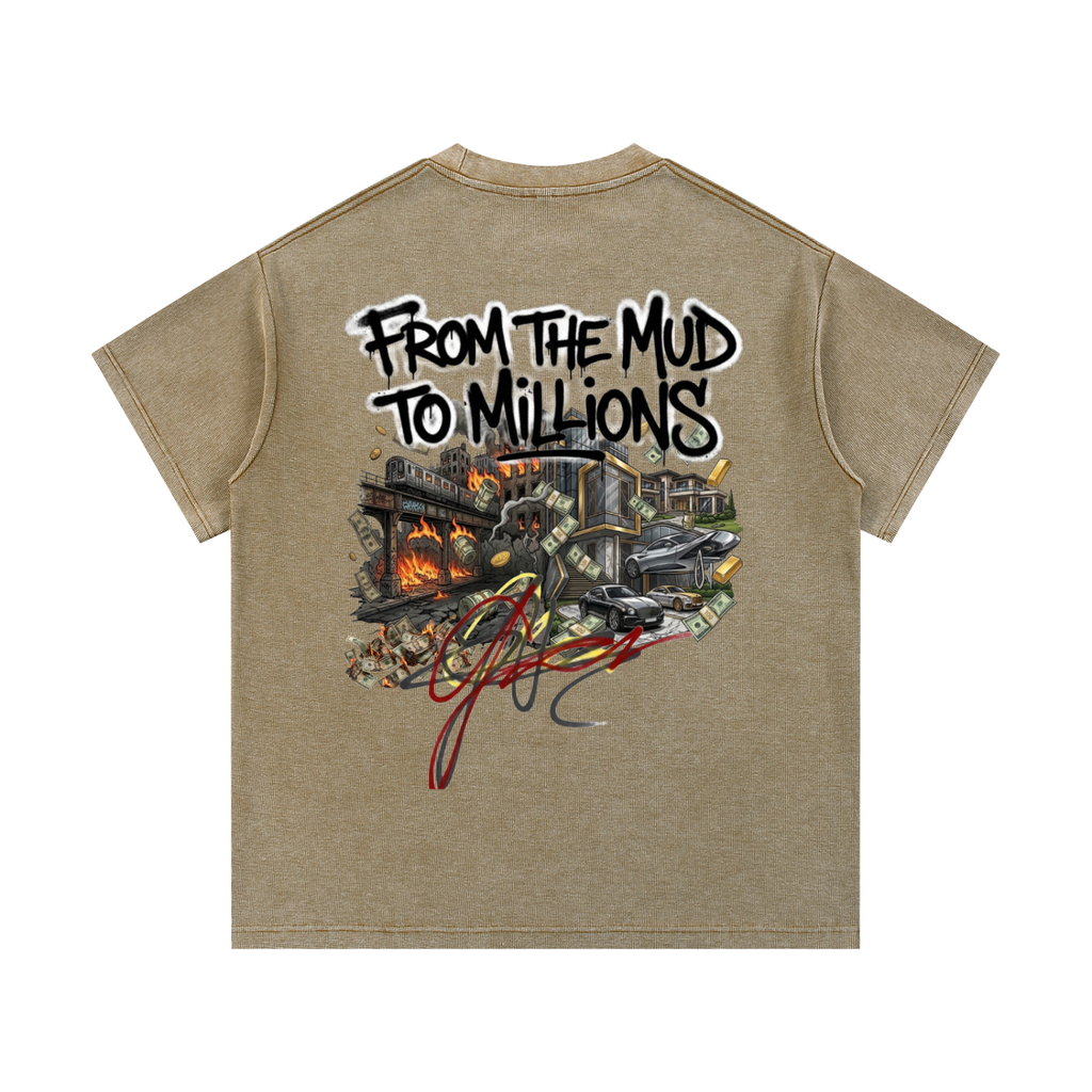 M2M Mineral Wash Waffle Knit T-Shirt