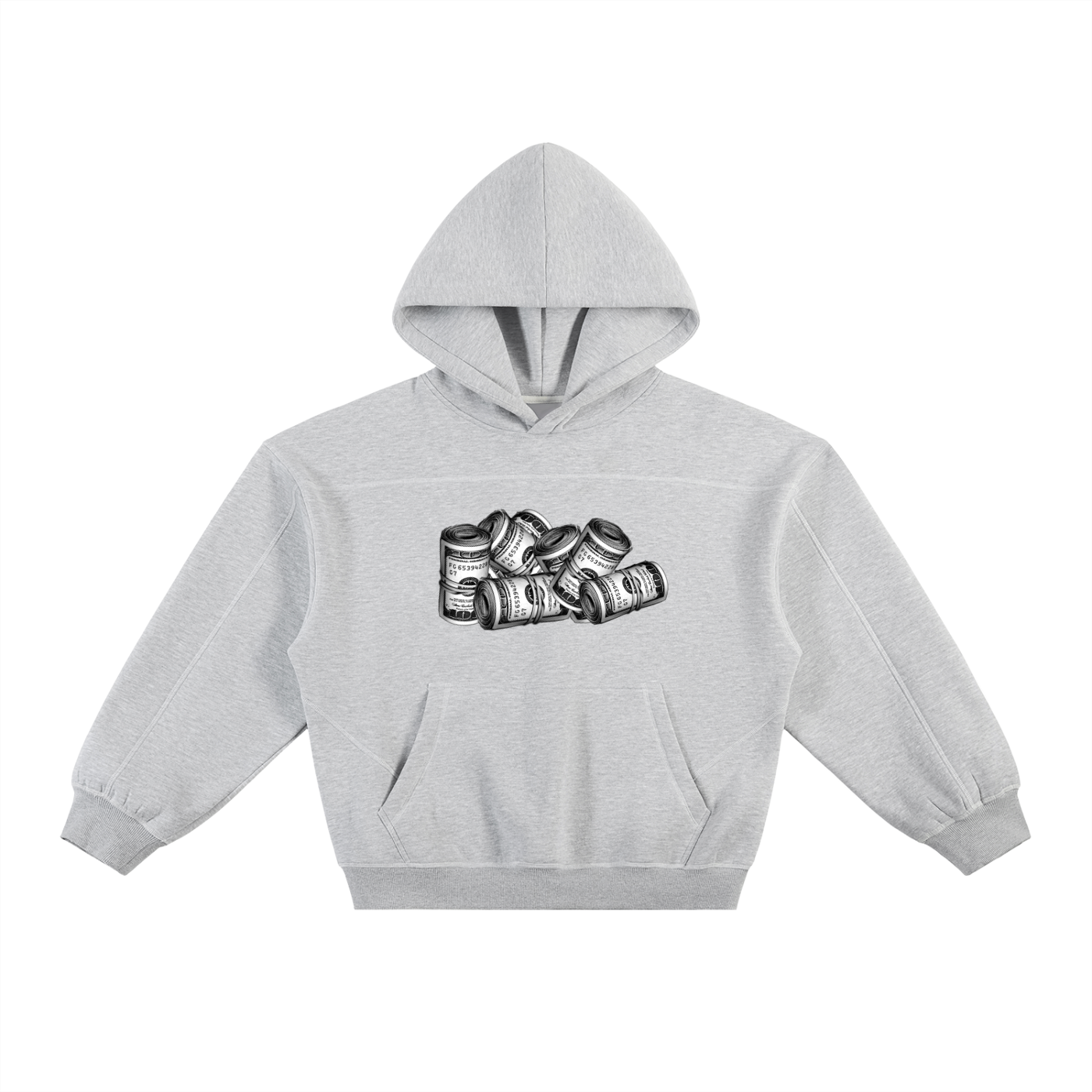 IM RICH BITCH - Contrast-Stitched Boxy Fleece Hoodie
