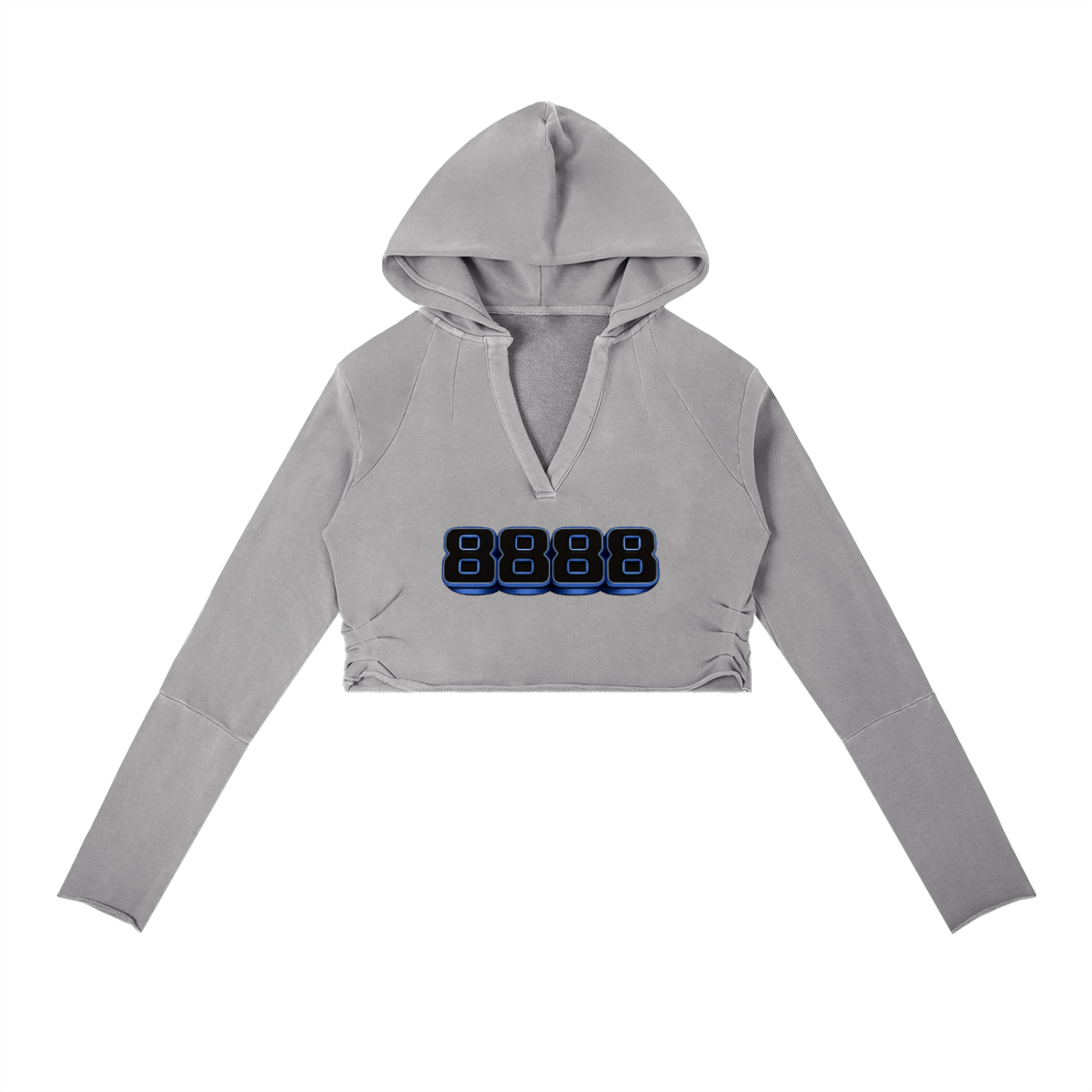 8888 Vintage Washed Raw Edge Hoodie
