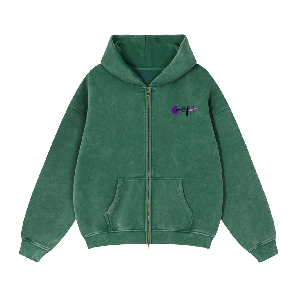 GOAT Zip-Through Boxy Fleece Hoodie