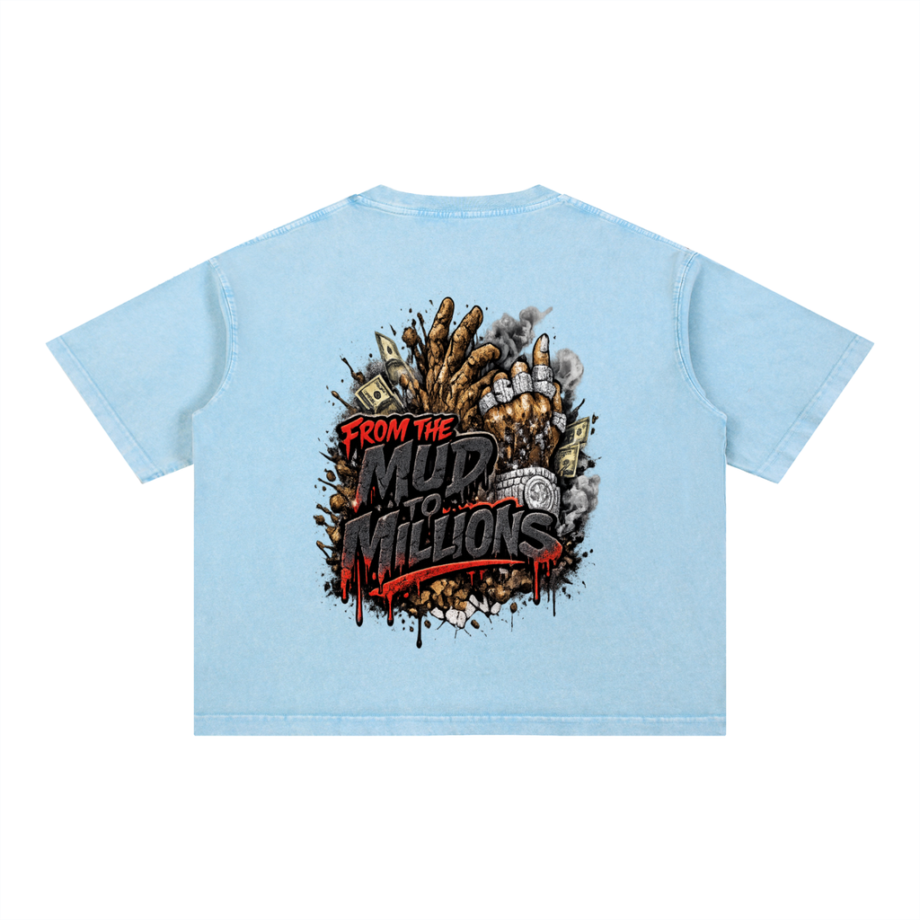 M2M Mineral Wash Boxy Cotton T-Shirt