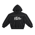 IM RICH BITCH - Contrast-Stitched Boxy Fleece Hoodie