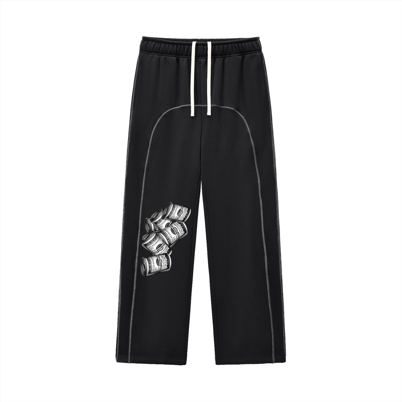 IM RICH BITCH - Contrast-Stitched Fleece Sweatpants