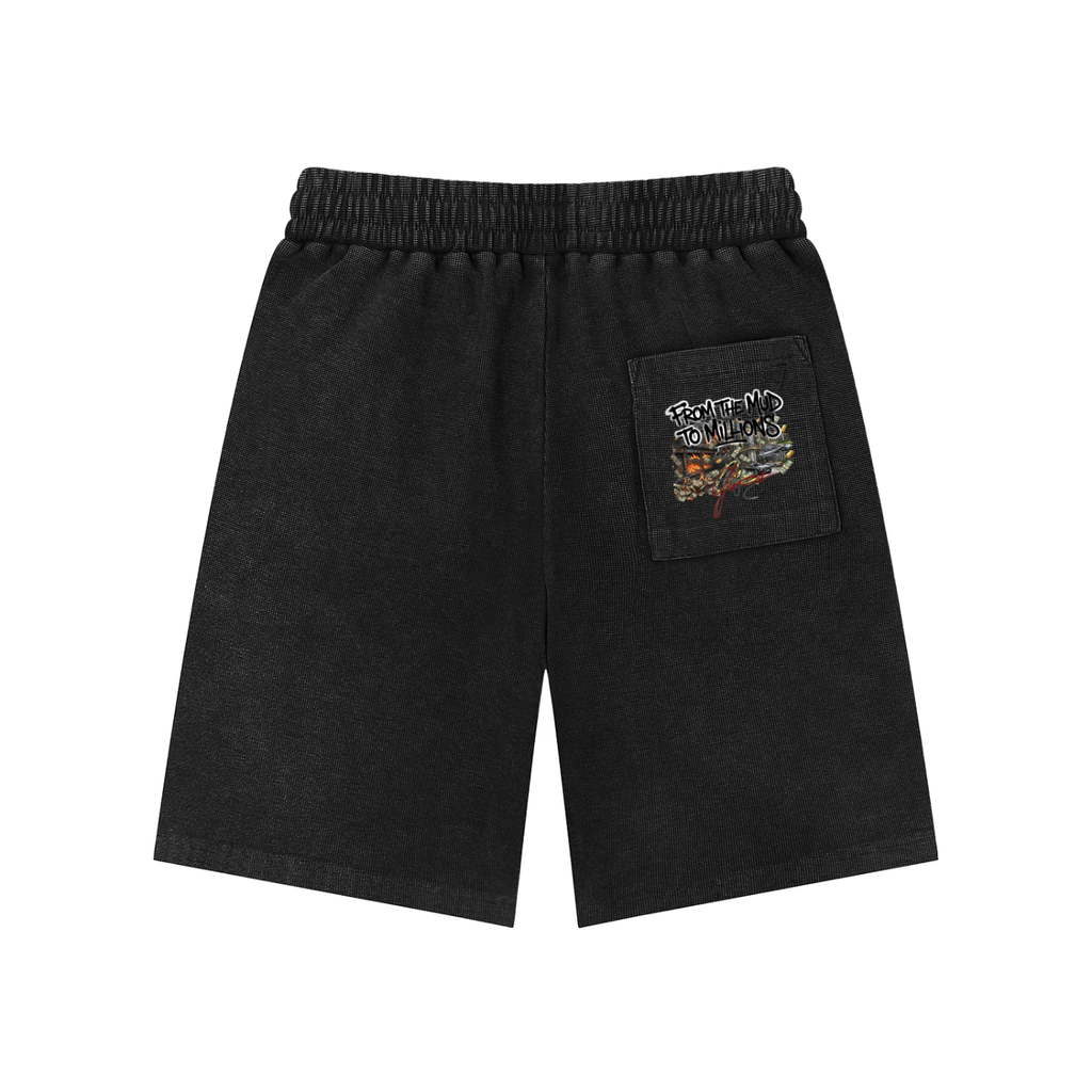 M2M Mineral Wash Waffle Knit Shorts