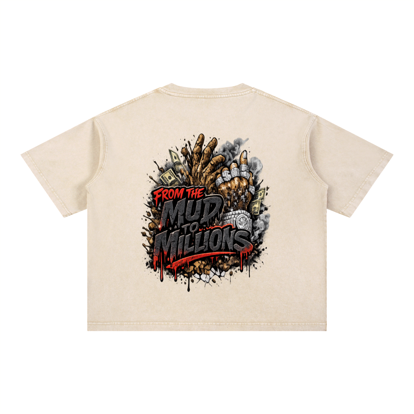 M2M Mineral Wash Boxy Cotton T-Shirt