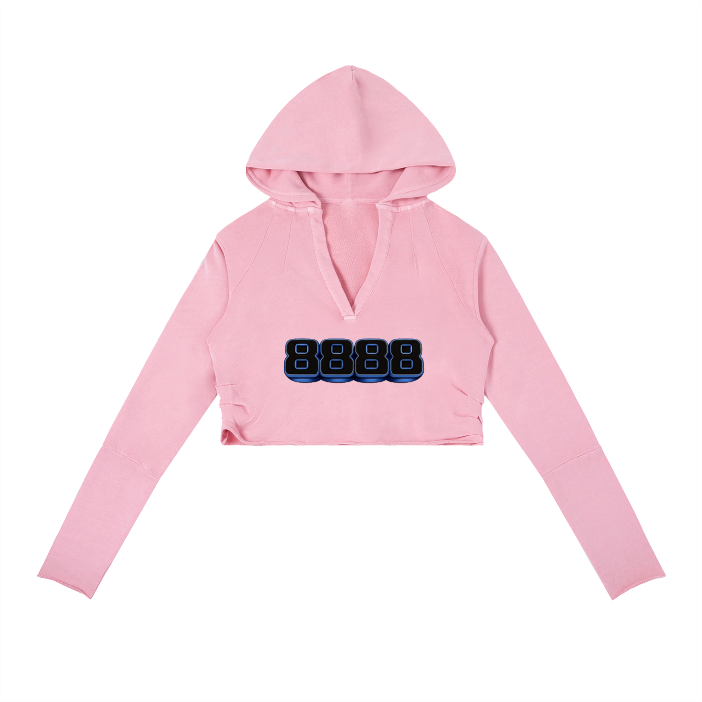 8888 Vintage Washed Raw Edge Hoodie