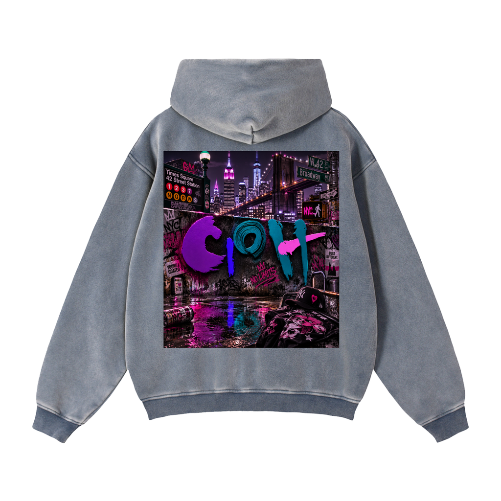GOAT Zip-Through Boxy Fleece Hoodie