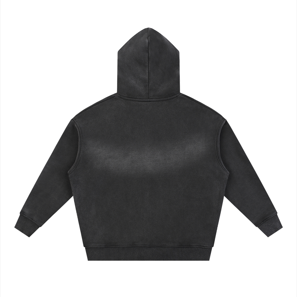 M2M Sunfade Two-way Zipper Boxy Fleece Hoodie