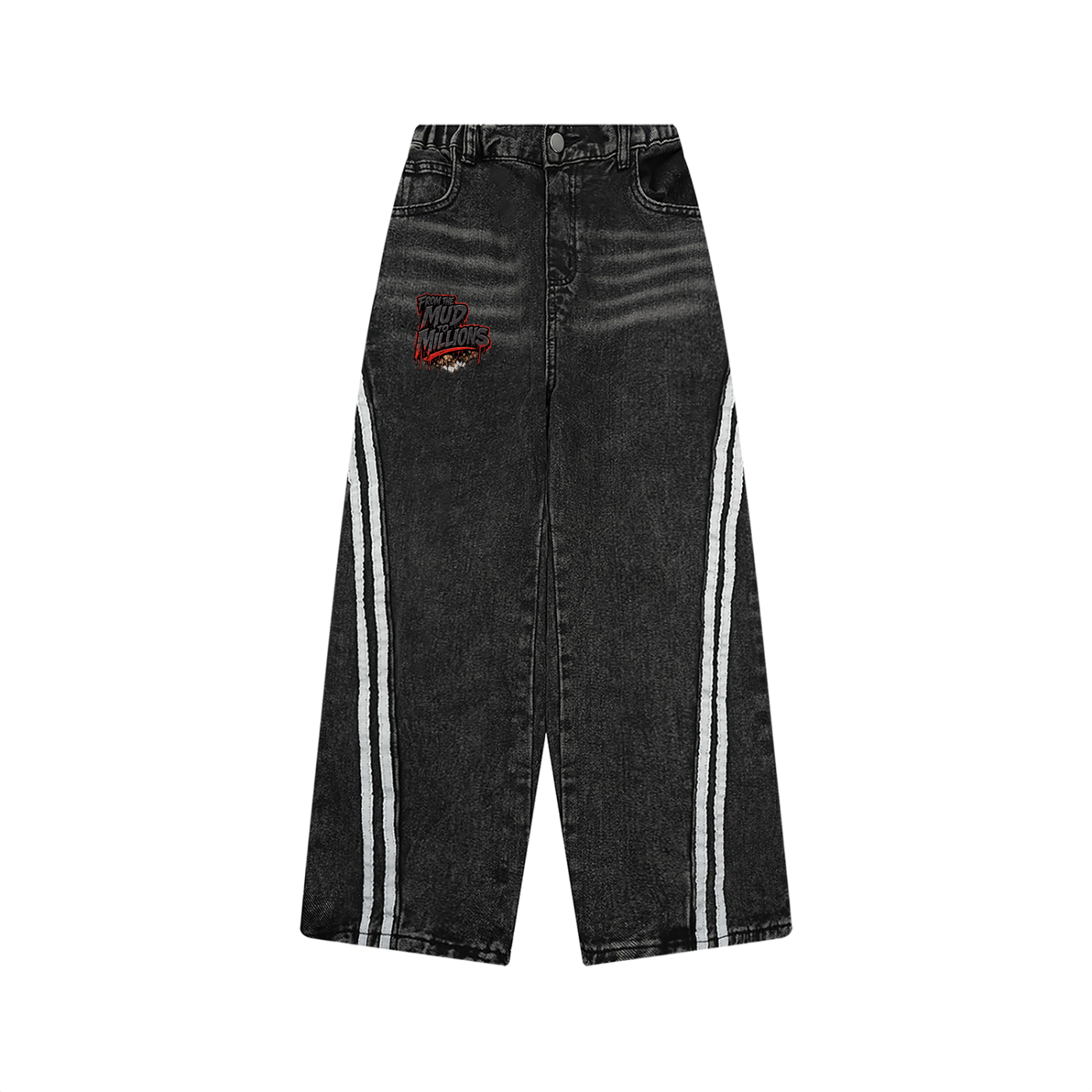 M2M Kid’s Vintage Wash Side Stripe Jeans