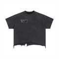 M2M Vintage Wash Boxy Distressed Hem T-Shirt