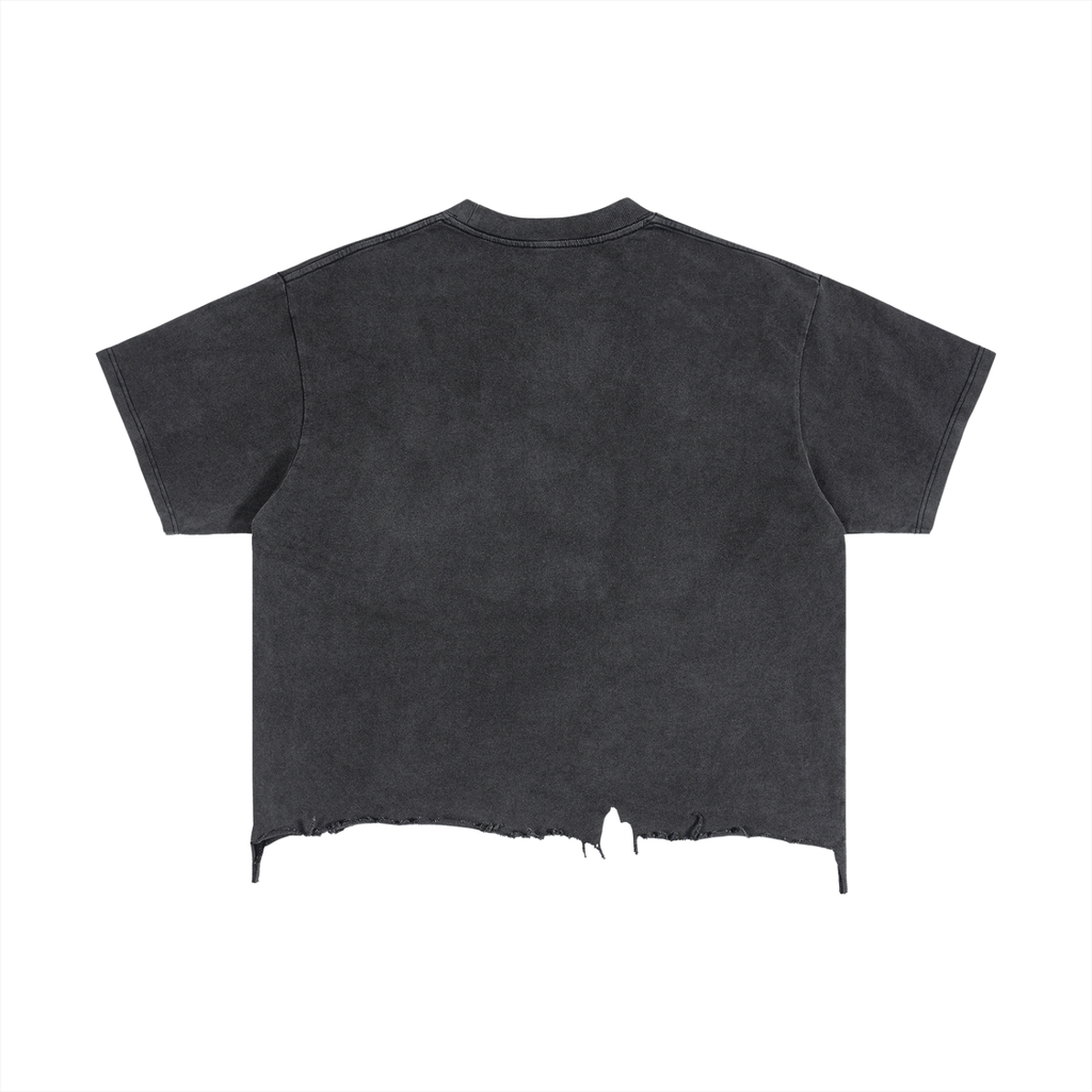 NFSG Vintage Wash Boxy Distressed Hem T-Shirt