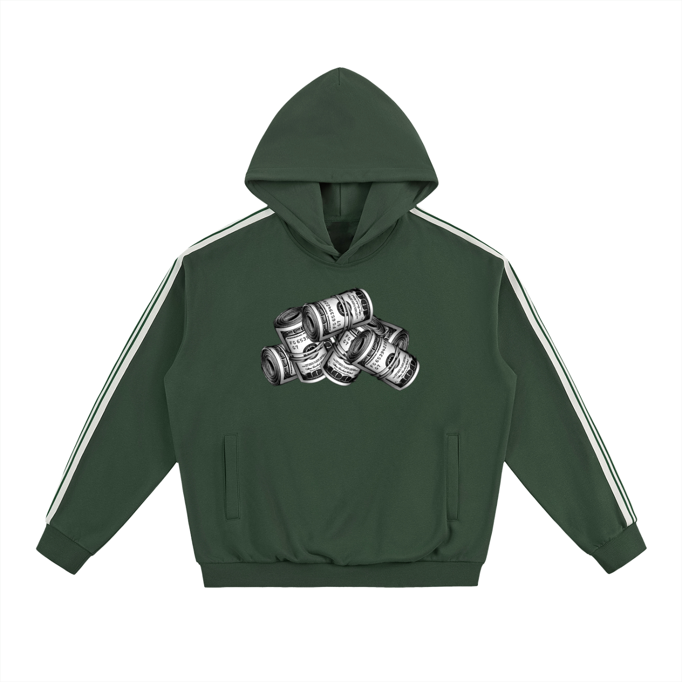 IM RICH BITCH - Side Stripe Drop-Shoulder Hoodie