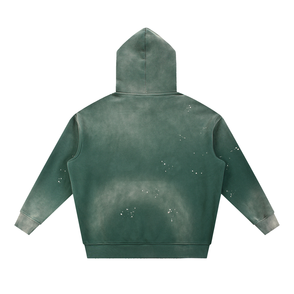 IM RICH BITCH Vintage Washed Frayed Fleece Hoodie