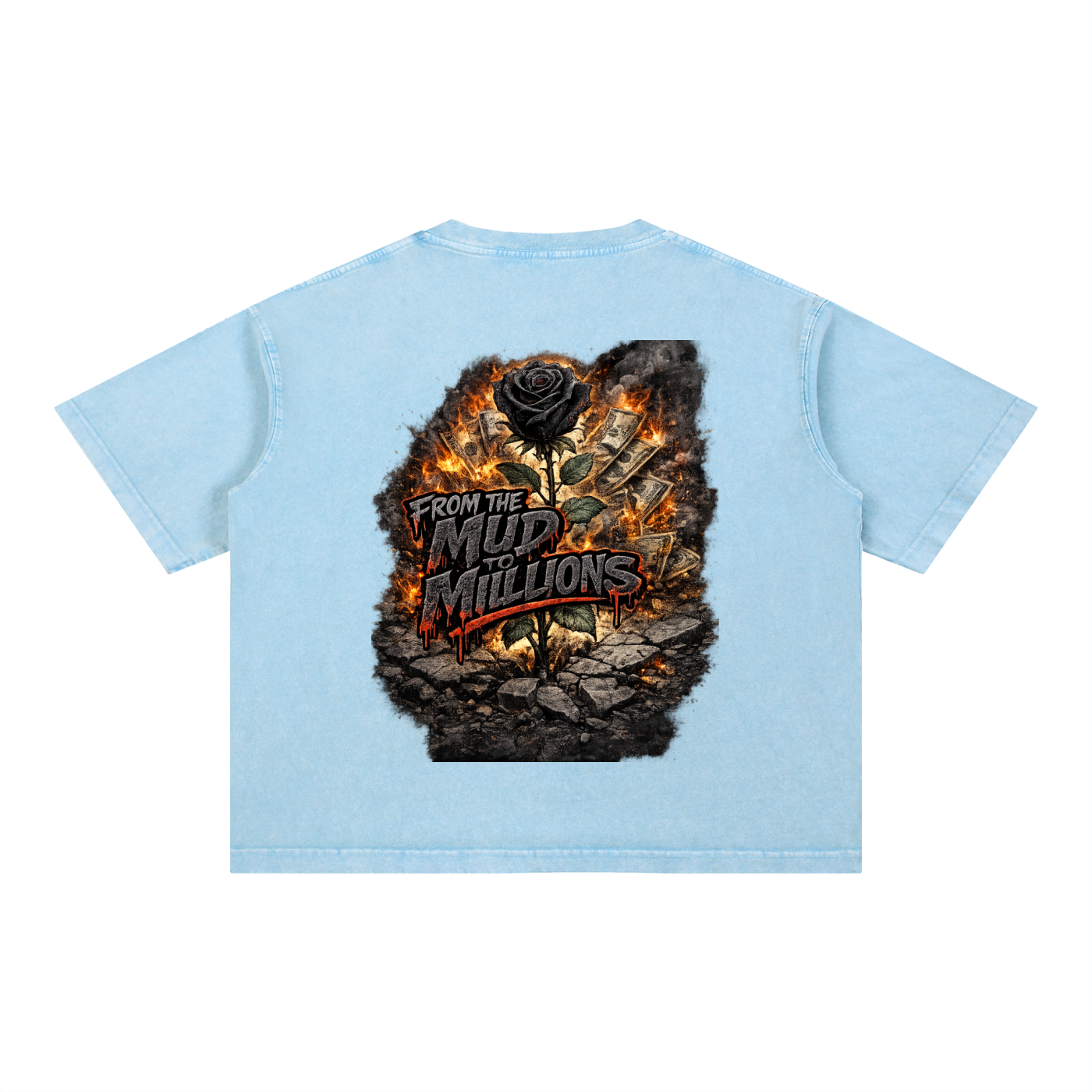 M2M Mineral Wash Boxy Cotton T-Shirt