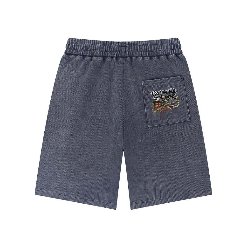 M2M Mineral Wash Waffle Knit Shorts