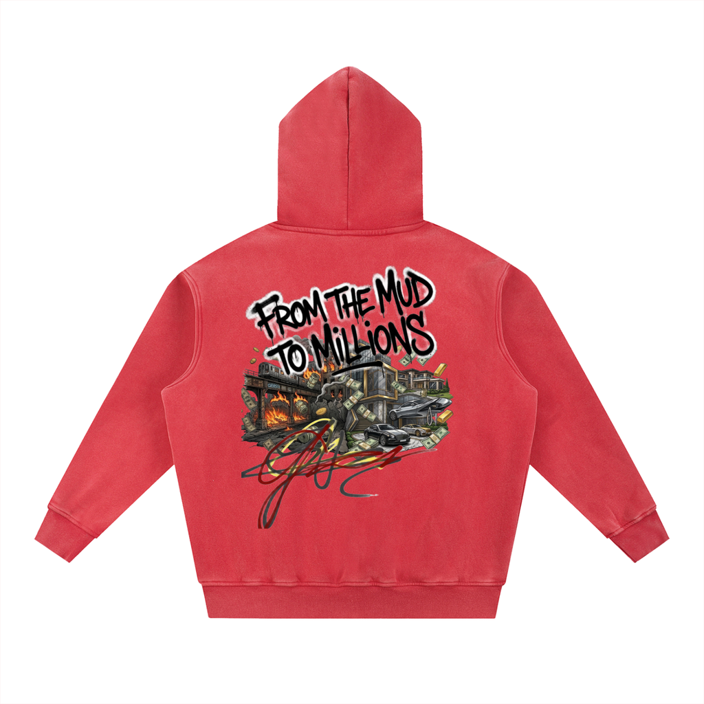 M2M Snow Wash Fleece Oversize Hoodie