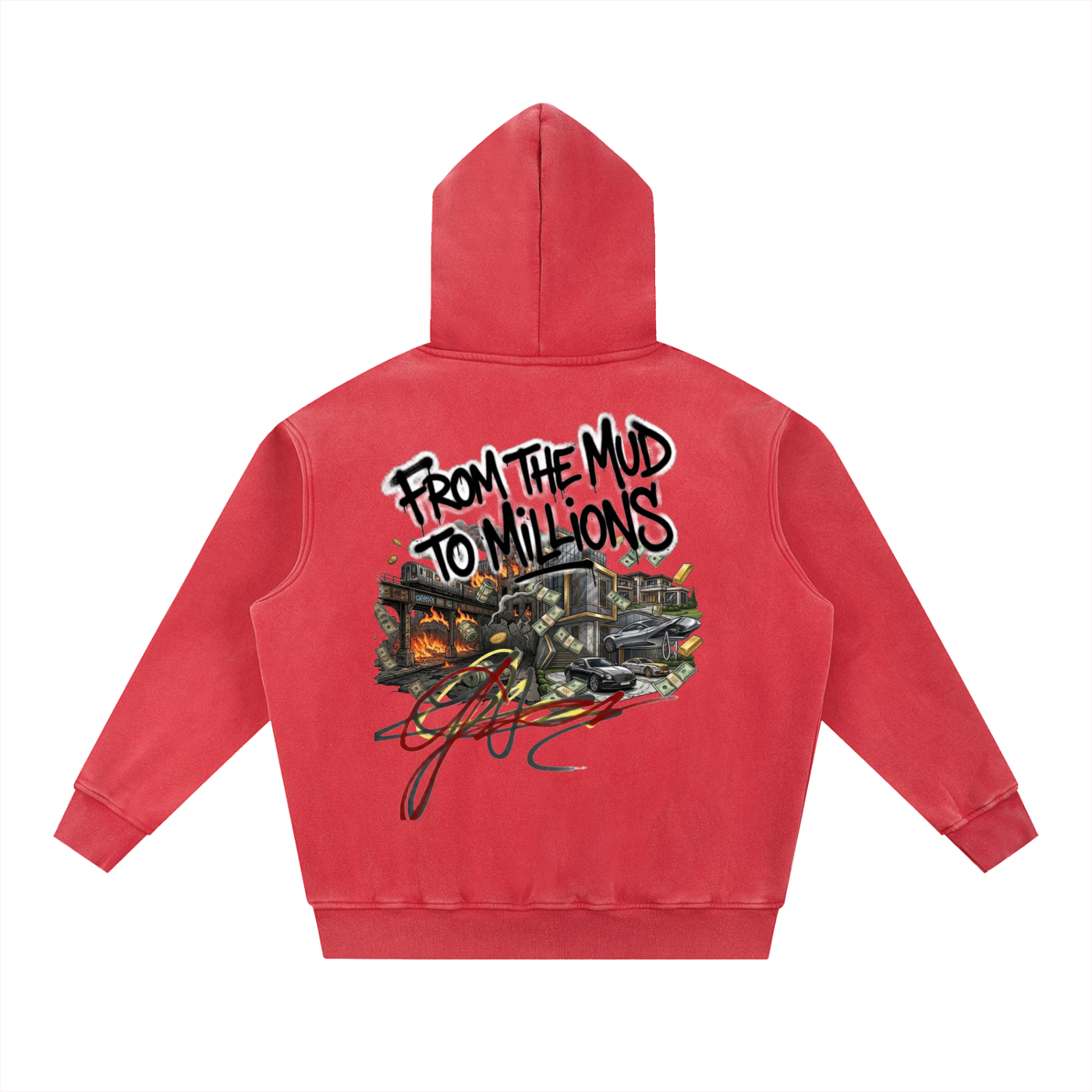 M2M Snow Wash Fleece Oversize Hoodie