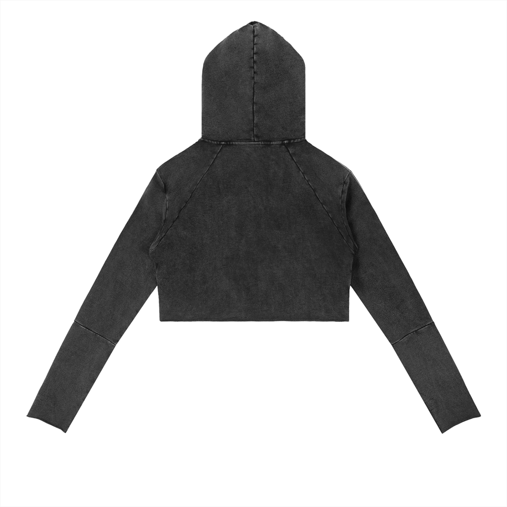 8888 Vintage Washed Raw Edge Hoodie