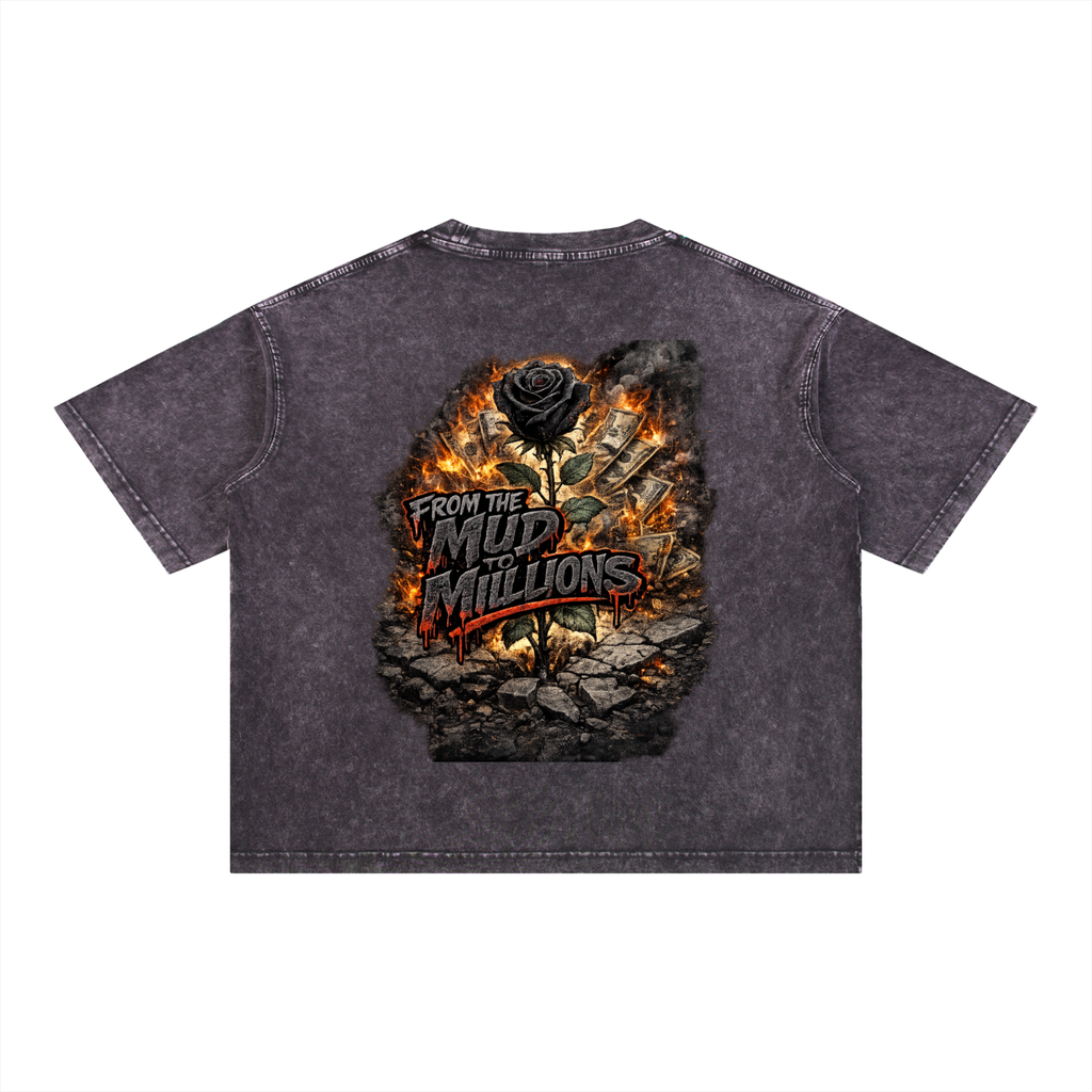 M2M Mineral Wash Boxy Cotton T-Shirt