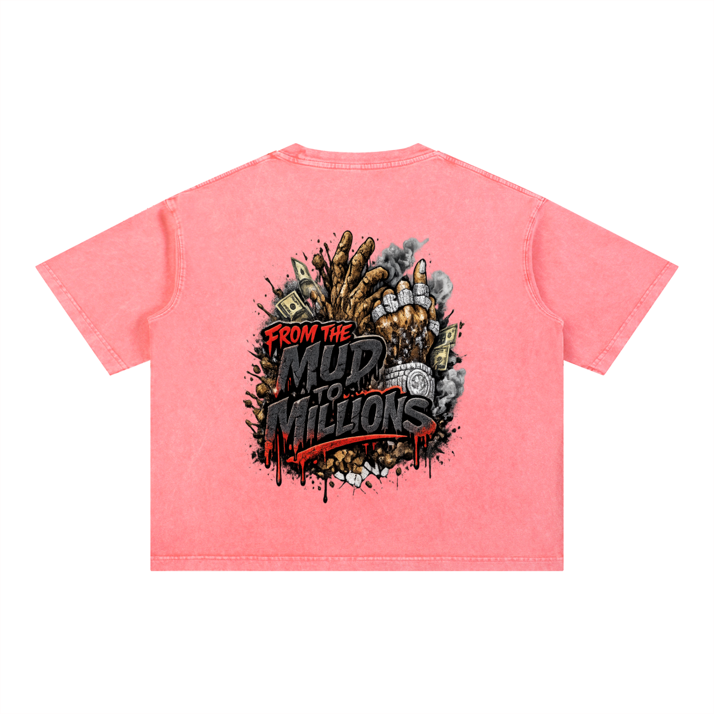 M2M Mineral Wash Boxy Cotton T-Shirt