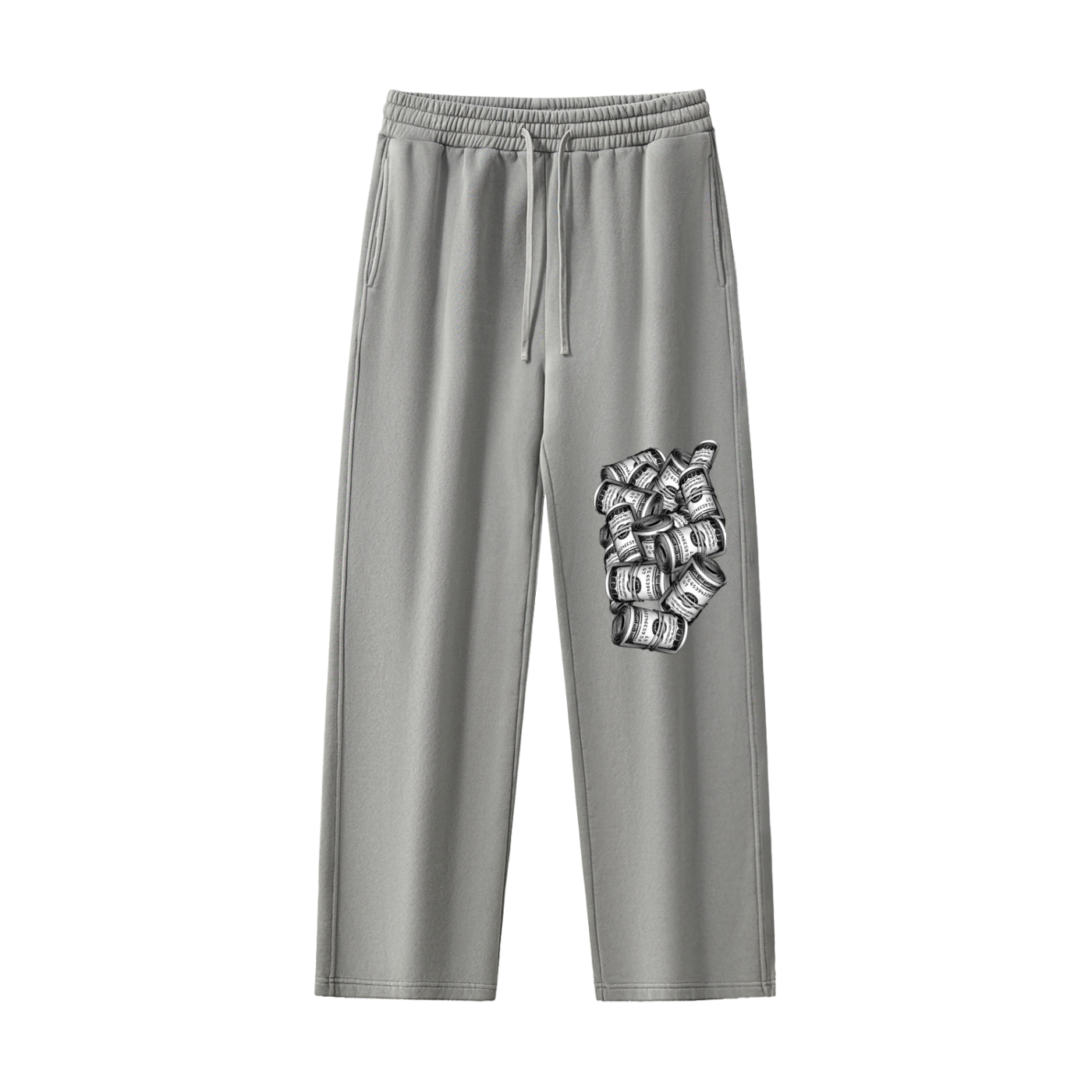 IM RICH BITCH Frayed Enzyme Washed Fleece Sweatpants