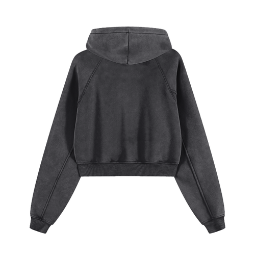 Cropped Zip-Through Hoodie #RU0075