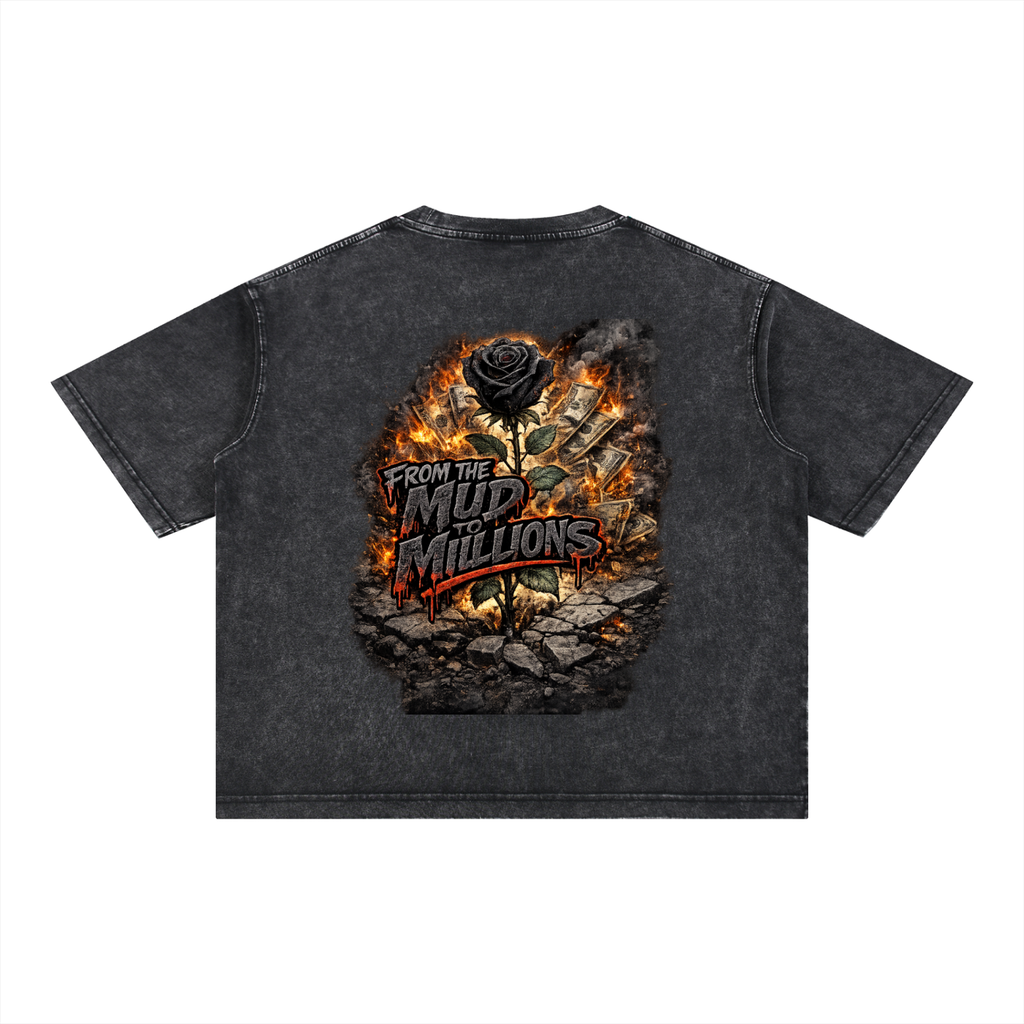 M2M Mineral Wash Boxy Cotton T-Shirt