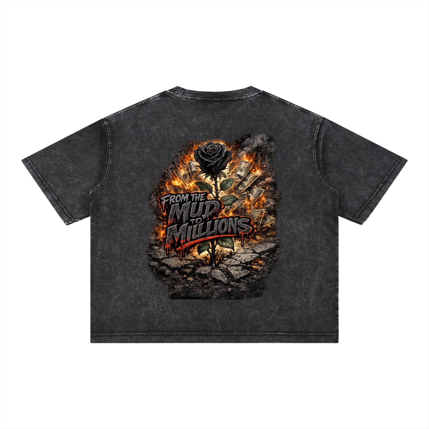 M2M Mineral Wash Boxy Cotton T-Shirt