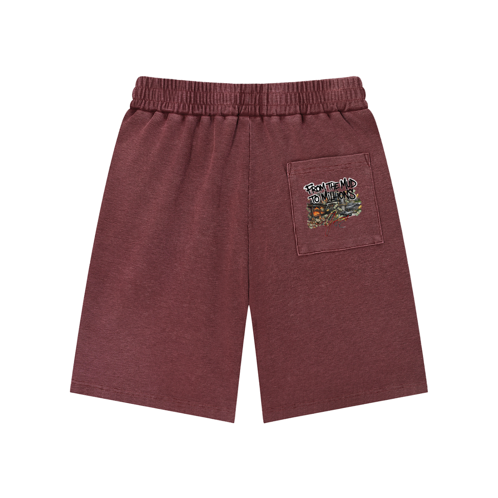 M2M Mineral Wash Waffle Knit Shorts