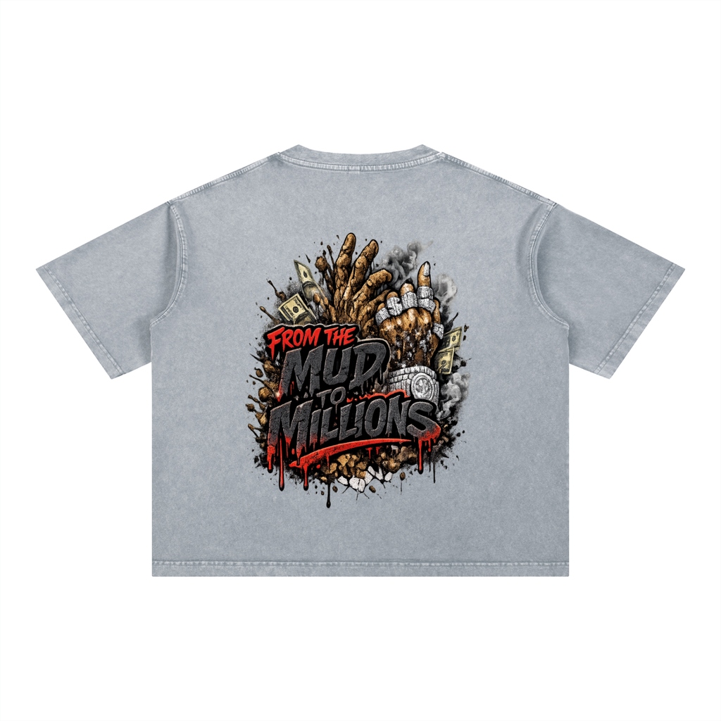 M2M Mineral Wash Boxy Cotton T-Shirt