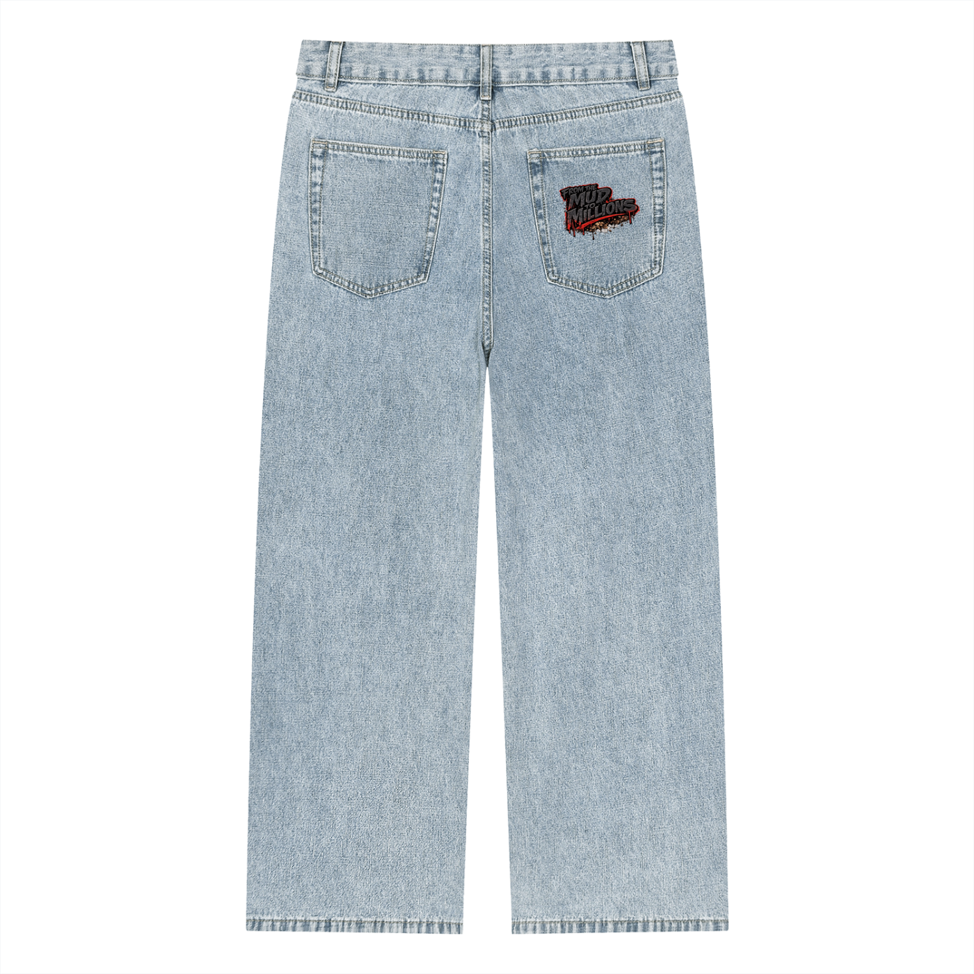 M2M Unisex Vintage Wash Straight Leg Jeans