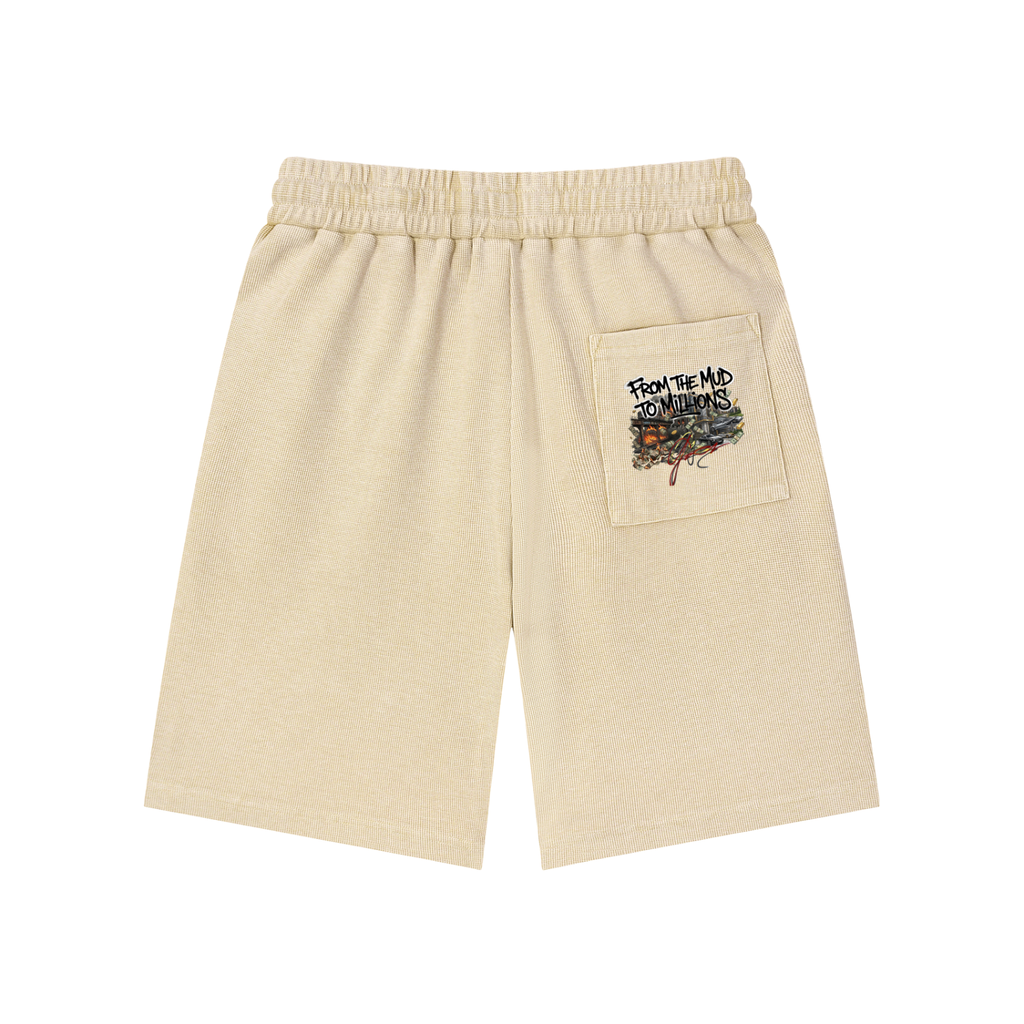 M2M Mineral Wash Waffle Knit Shorts