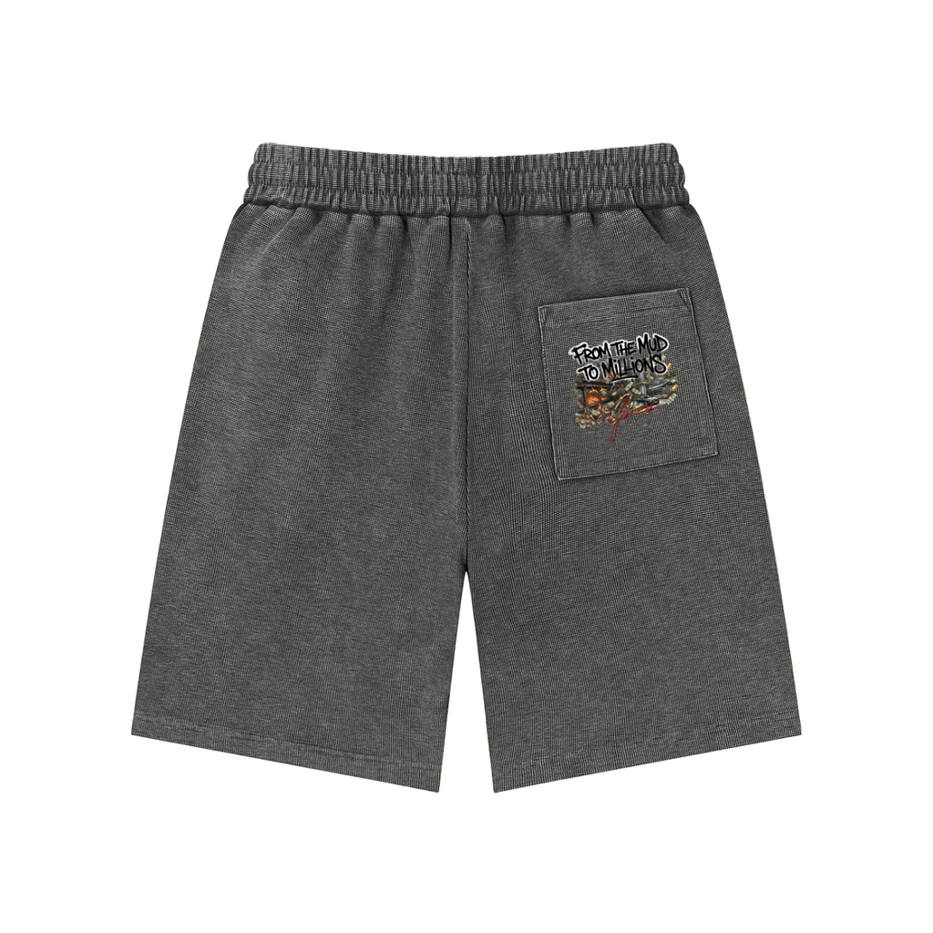 M2M Mineral Wash Waffle Knit Shorts