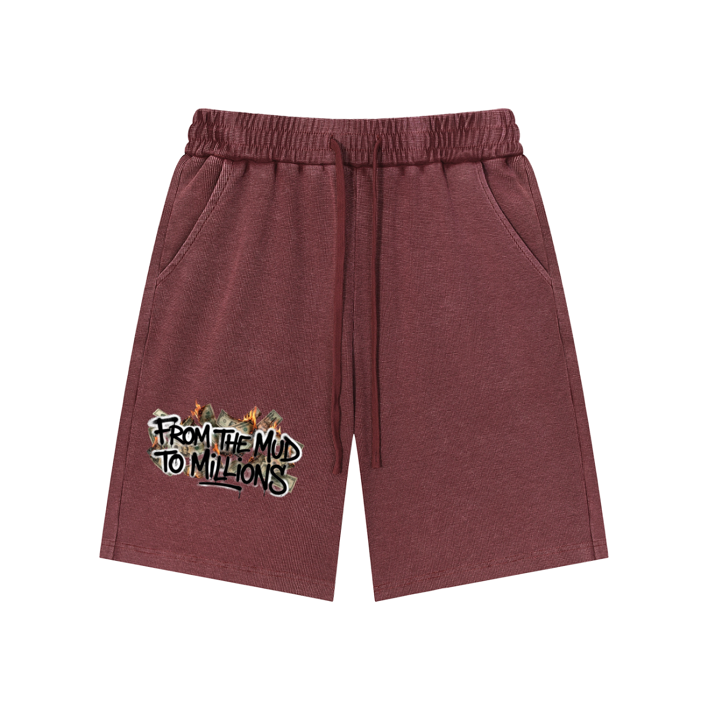 M2M Mineral Wash Waffle Knit Shorts