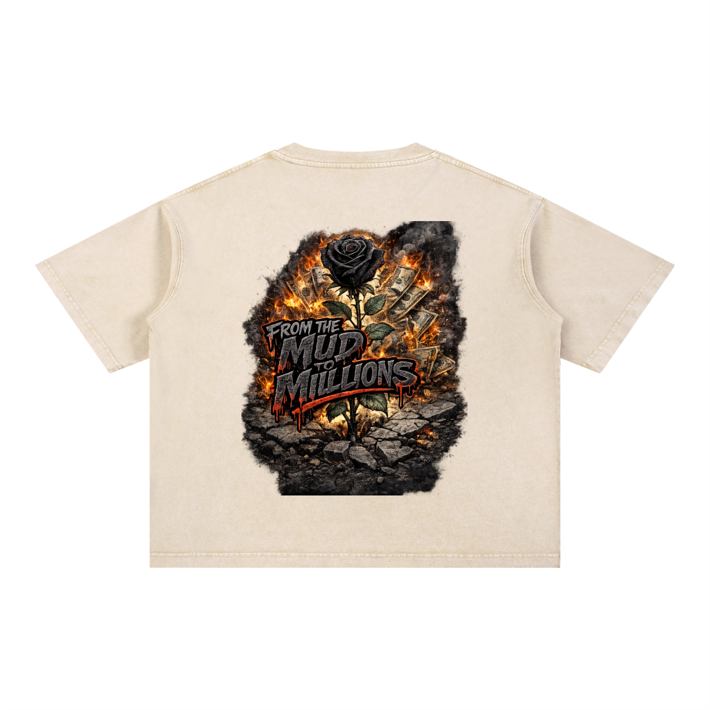 M2M Mineral Wash Boxy Cotton T-Shirt