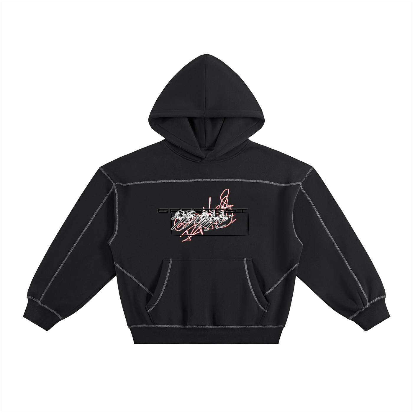 GTSContrast-Stitched Boxy Hoodie