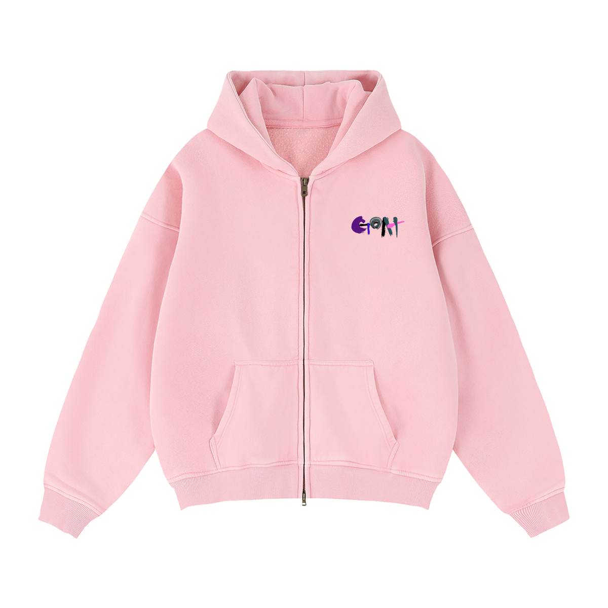 GOAT Zip-Through Boxy Fleece Hoodie