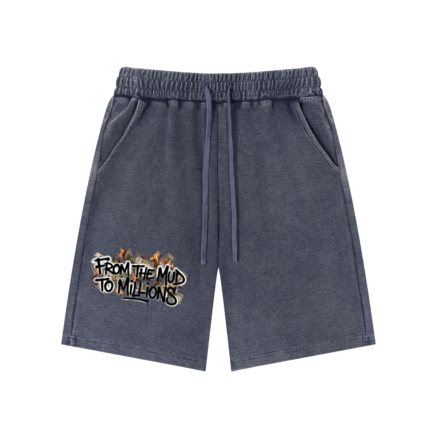 M2M Mineral Wash Waffle Knit Shorts
