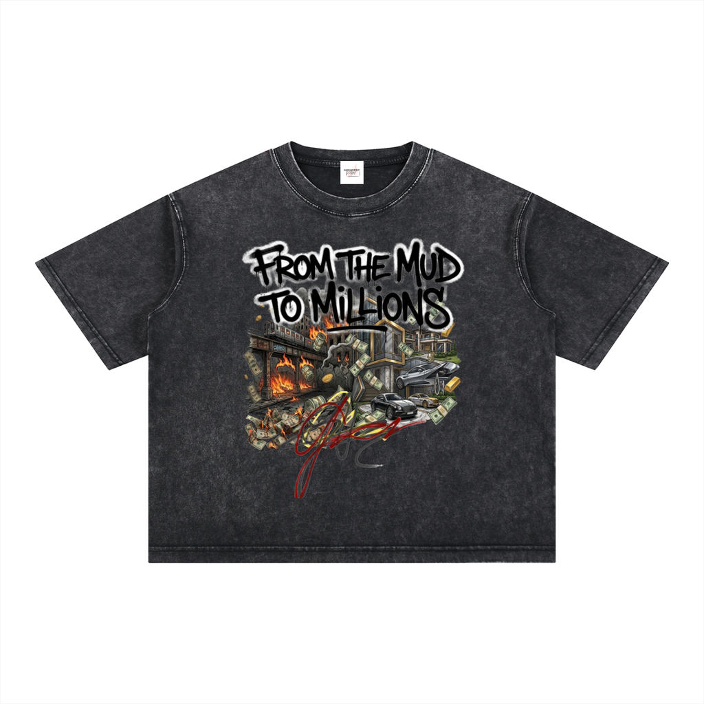 M2M Mineral Wash Boxy Cotton T-Shirt