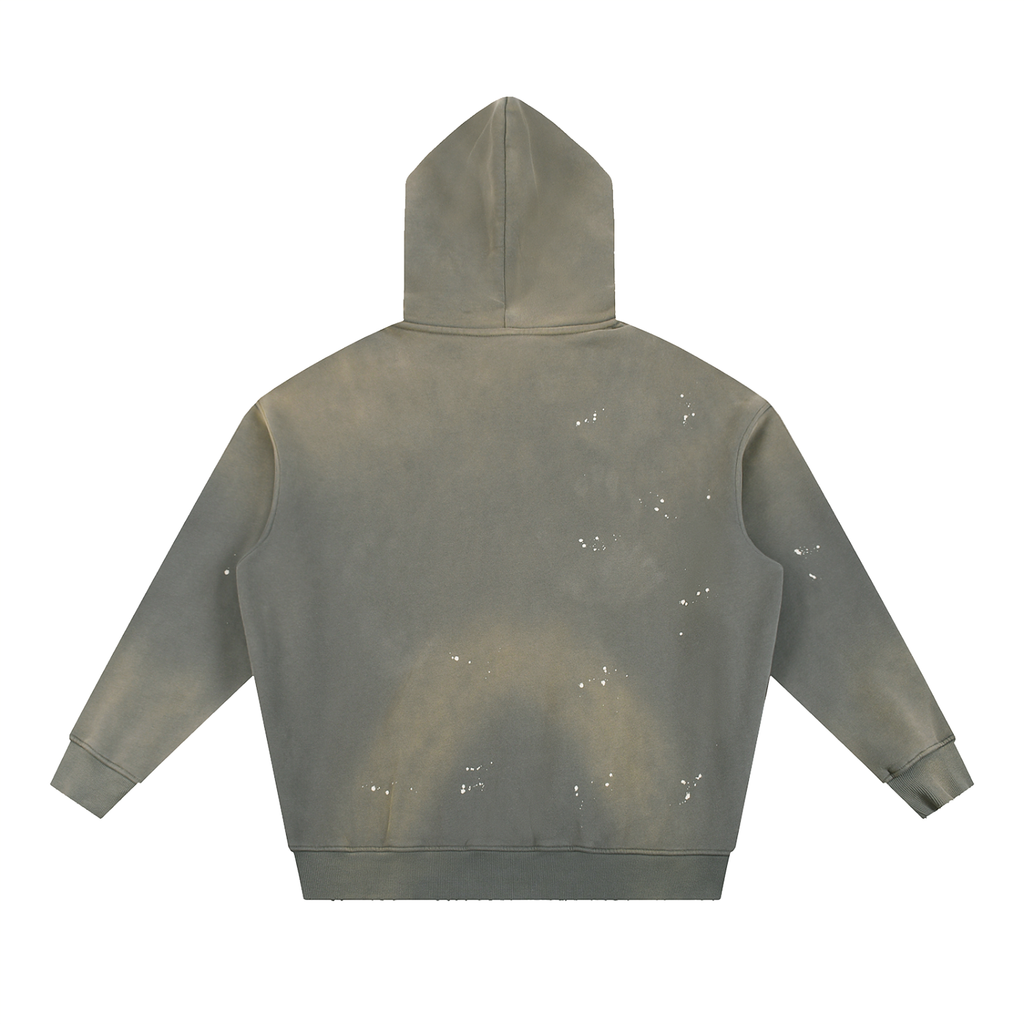 IM RICH BITCH Vintage Washed Frayed Fleece Hoodie