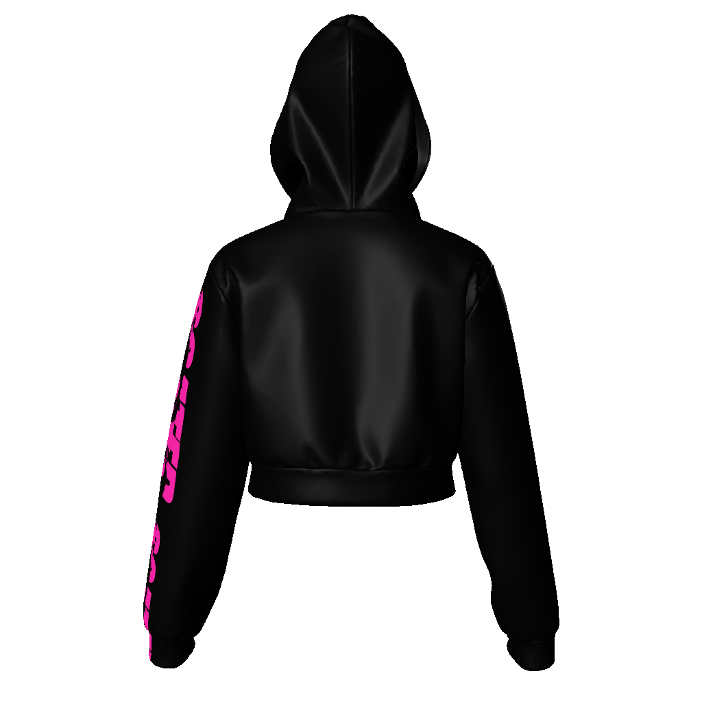 Women's ALL BLACK Zip Up Crop Hoodie