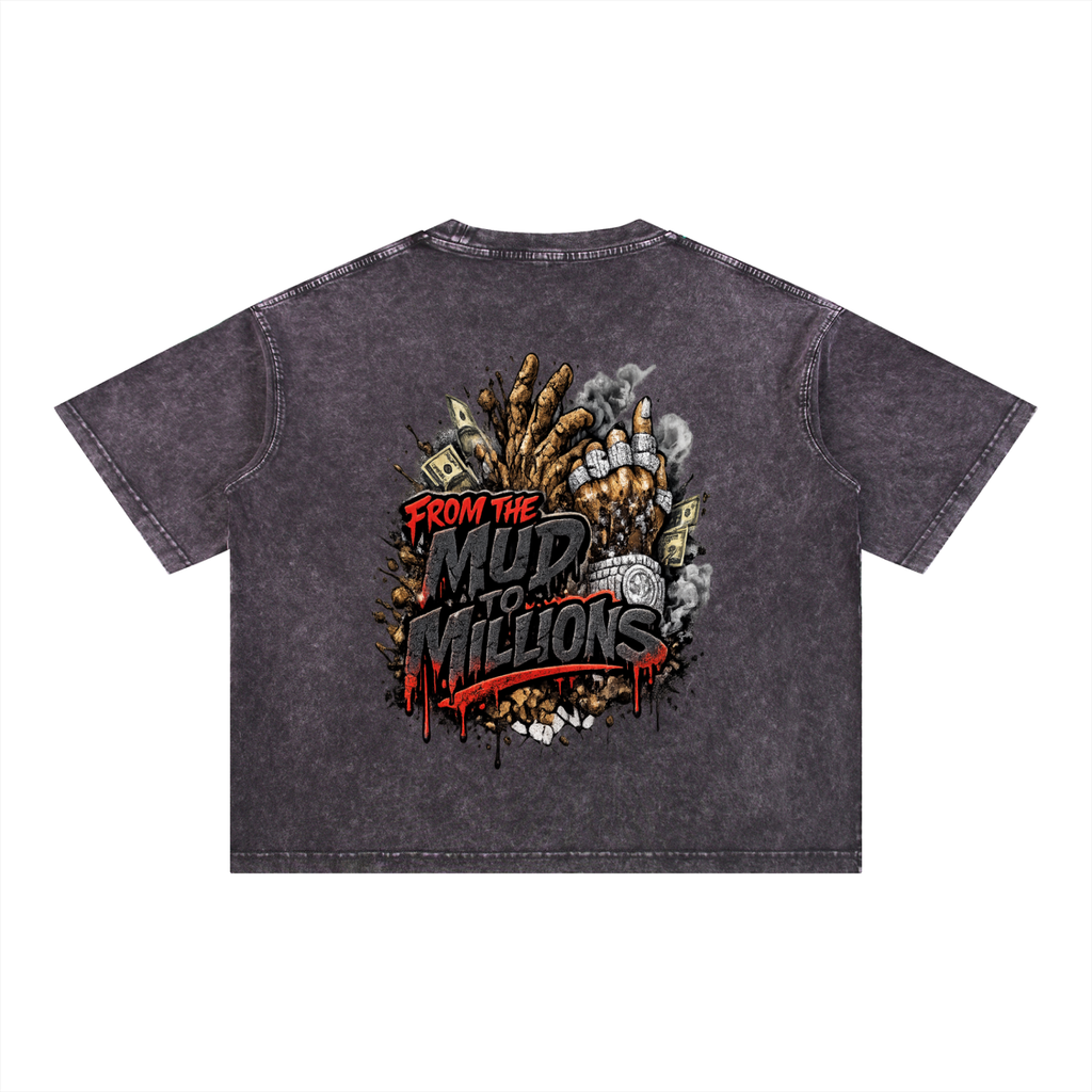 M2M Mineral Wash Boxy Cotton T-Shirt