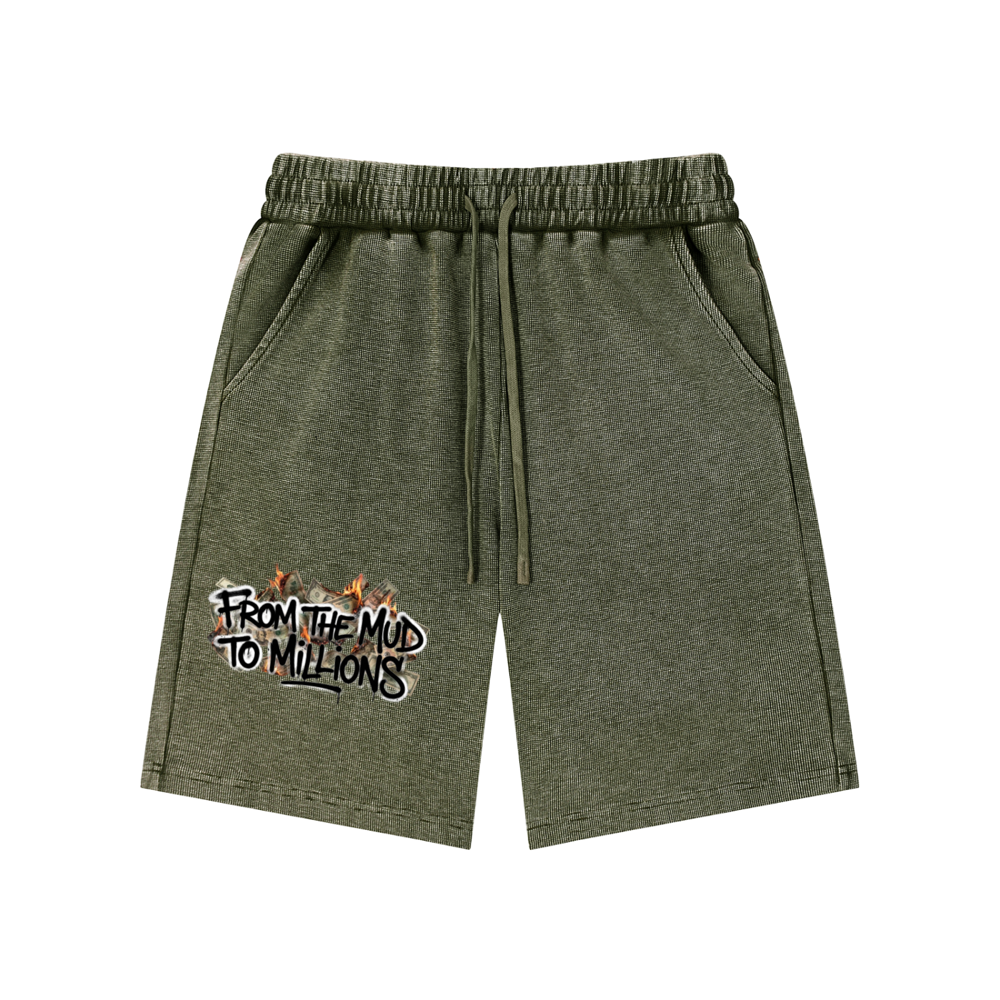 M2M Mineral Wash Waffle Knit Shorts